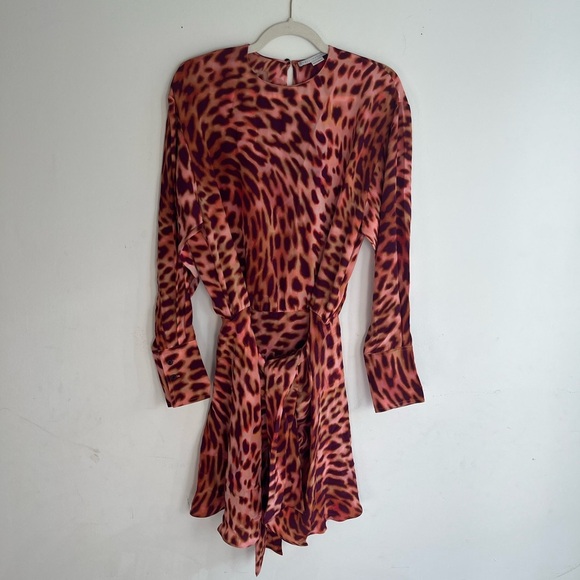 STELLA MCCARTNEY Cheetah Print Knotted Mini Silk Dress - Picture 4 of 8